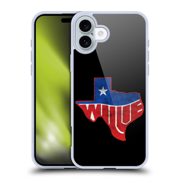 Willie Nelson Grunge Texas Soft Gel Case for Apple iPhone 16 Plus