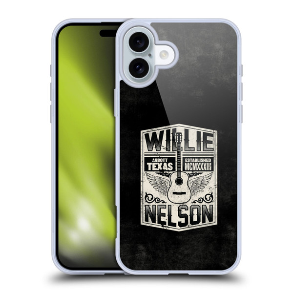 Willie Nelson Grunge Flying Guitar Soft Gel Case for Apple iPhone 16 Plus