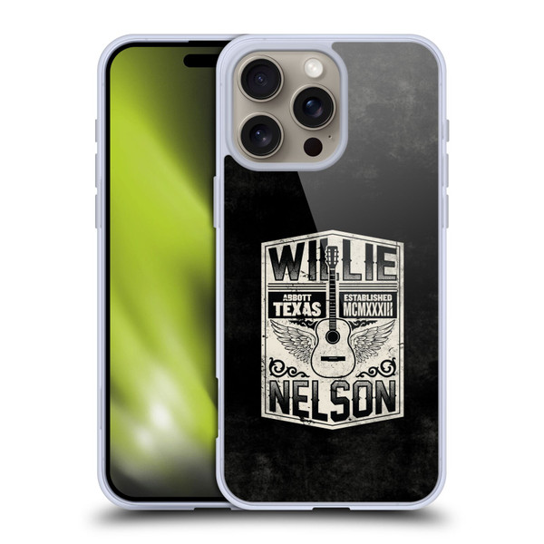 Willie Nelson Grunge Flying Guitar Soft Gel Case for Apple iPhone 16 Pro Max