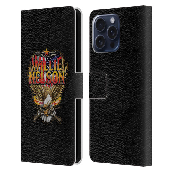 Willie Nelson Grunge Eagle Leather Book Wallet Case Cover For Apple iPhone 16 Pro Max