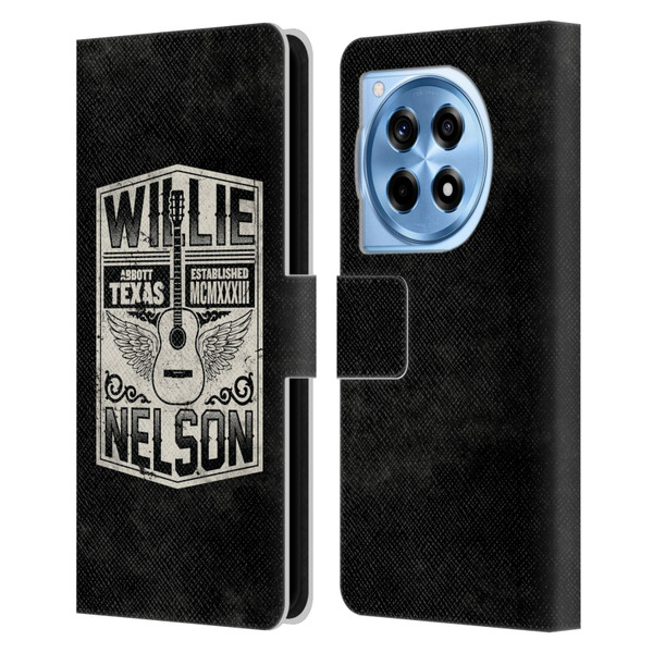 Willie Nelson Grunge Flying Guitar Leather Book Wallet Case Cover For OnePlus 12R
