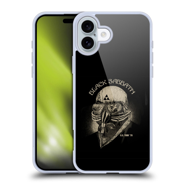 Black Sabbath Key Art US Tour 78 Soft Gel Case for Apple iPhone 16 Plus