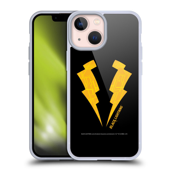 Black Lightning Key Art Logo Soft Gel Case for Apple iPhone 13 Mini