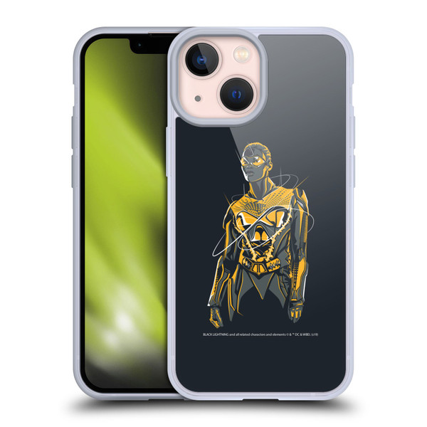 Black Lightning Key Art Thunder Soft Gel Case for Apple iPhone 13 Mini