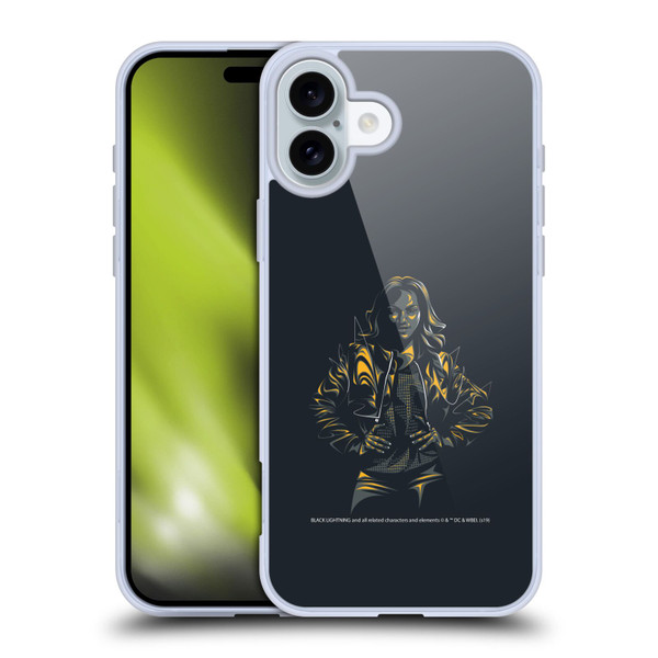 Black Lightning Key Art Jennifer Pierce Soft Gel Case for Apple iPhone 16 Plus