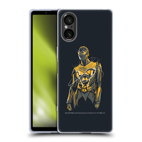 Black Lightning Key Art Thunder Soft Gel Case for Sony Xperia 5 V 5G