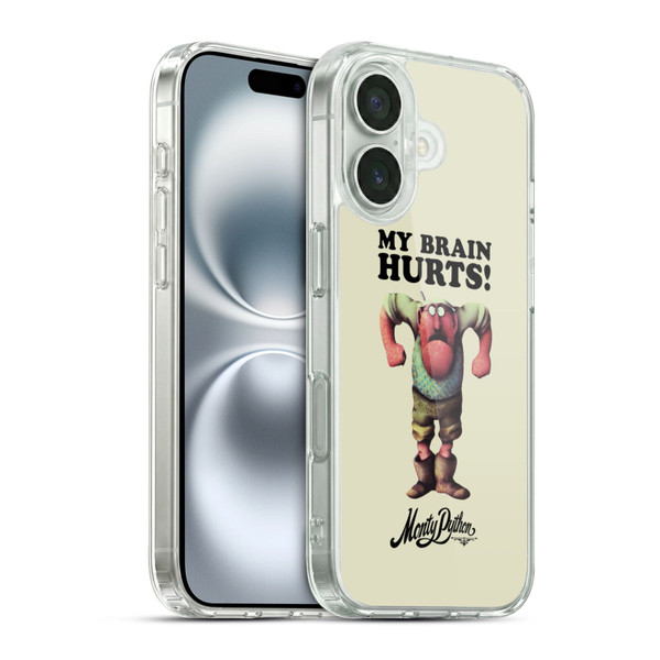 Monty Python Key Art My Brain Hurts Soft Gel Case for Apple iPhone 16 & MagSafe
