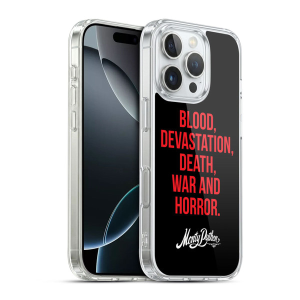 Monty Python Key Art Blood Devastation Death War And Horror Soft Gel Case for Apple iPhone 16 Pro & MagSafe