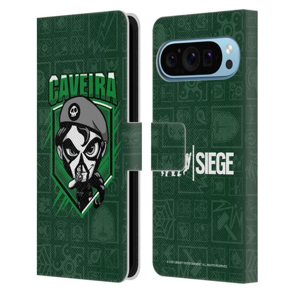 Tom Clancy's Rainbow Six Siege Chibi Operators Caveira Leather Book Wallet Case Cover For Google Pixel 9 / Pixel 9 Pro