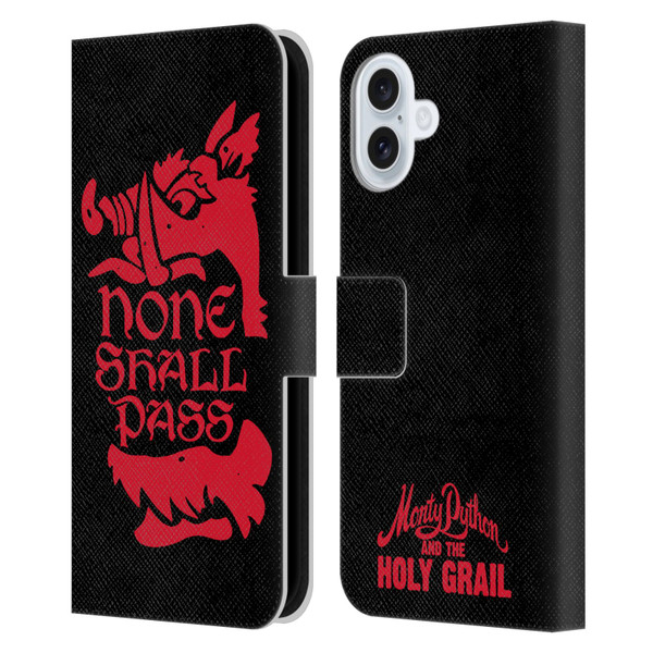 Monty Python Key Art None Shall Pass Leather Book Wallet Case Cover For Apple iPhone 16 Plus