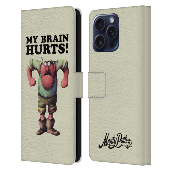 Monty Python Key Art My Brain Hurts Leather Book Wallet Case Cover For Apple iPhone 16 Pro Max