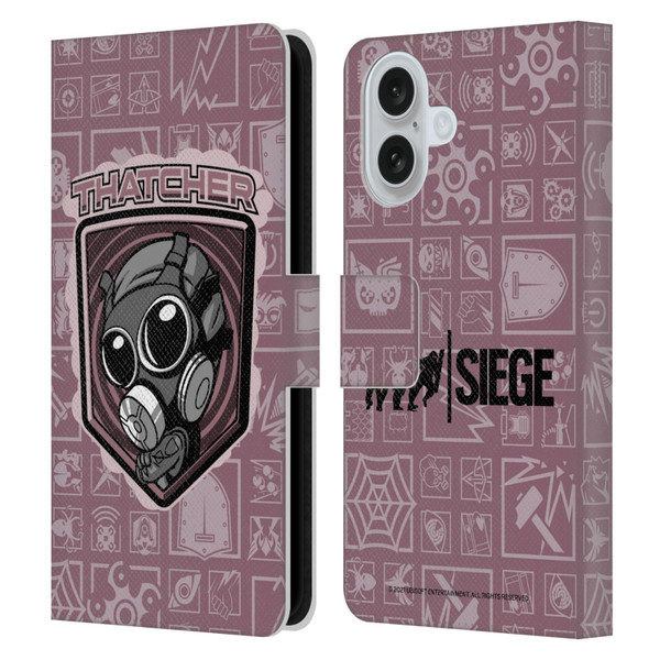 Tom Clancy's Rainbow Six Siege Chibi Operators Thatcher Leather Book Wallet Case Cover For Apple iPhone 16