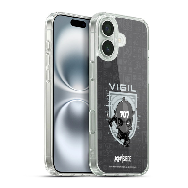 Tom Clancy's Rainbow Six Siege Chibi Operators Vigil Soft Gel Case for Apple iPhone 16 Plus & MagSafe