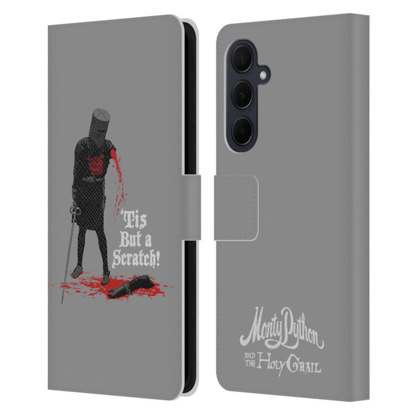 Monty Python Key Art Tis But A Scratch Leather Book Wallet Case Cover For Samsung Galaxy A35 5G