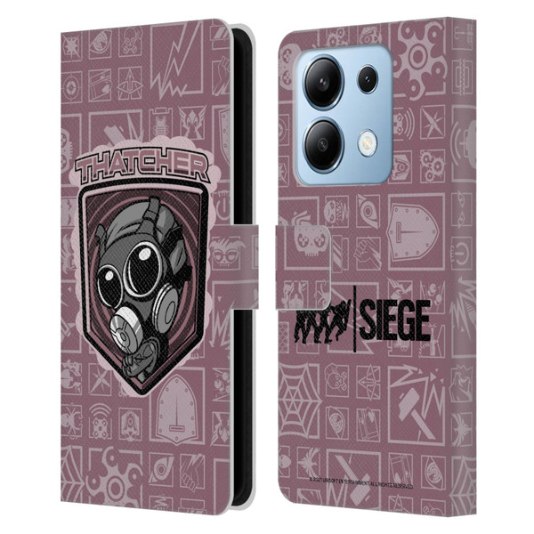 Tom Clancy's Rainbow Six Siege Chibi Operators Thatcher Leather Book Wallet Case Cover For Xiaomi Redmi Note 13/13 Pro 5G