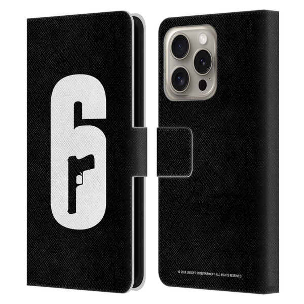 Tom Clancy's Rainbow Six Siege Logos Black And White Leather Book Wallet Case Cover For Apple iPhone 16 Pro