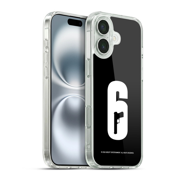 Tom Clancy's Rainbow Six Siege Logos Black And White Soft Gel Case for Apple iPhone 16 Plus & MagSafe