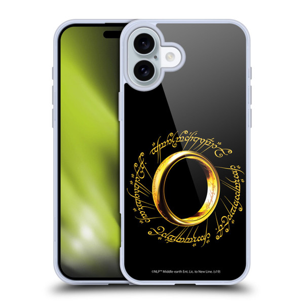 The Lord Of The Rings The Fellowship Of The Ring Graphics One Ring Soft Gel Case for Apple iPhone 16 Plus