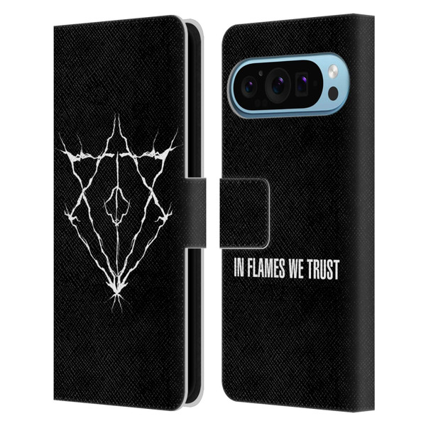 In Flames Metal Grunge Jesterhead Logo Leather Book Wallet Case Cover For Google Pixel 9 / Pixel 9 Pro