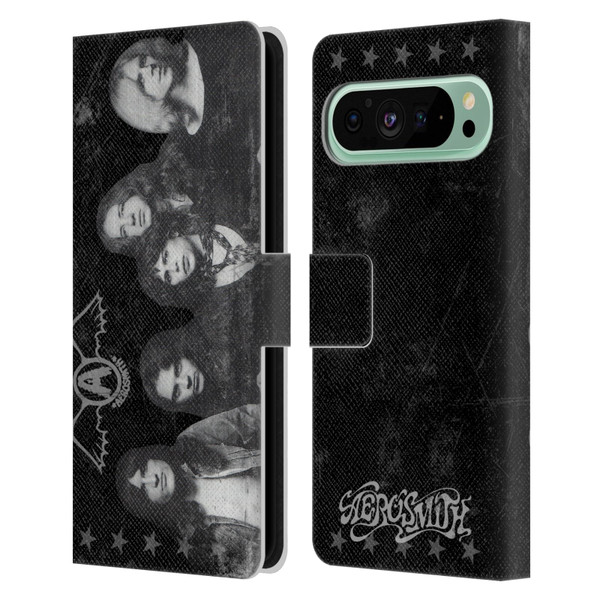 Aerosmith Black And White Vintage Photo Leather Book Wallet Case Cover For Google Pixel 9 Pro XL