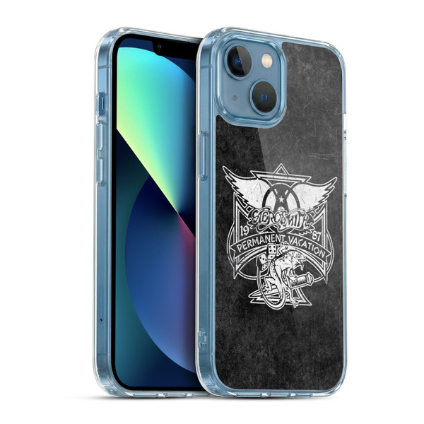 Aerosmith Black And White 1987 Permanent Vacation Soft Gel Case for Apple iPhone 13 Mini & MagSafe