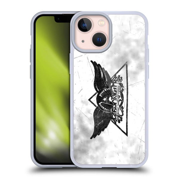 Aerosmith Black And White Triangle Winged Logo Soft Gel Case for Apple iPhone 13 Mini