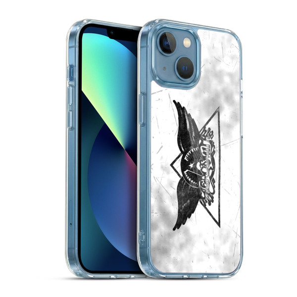 Aerosmith Black And White Triangle Winged Logo Soft Gel Case for Apple iPhone 13 Mini & MagSafe