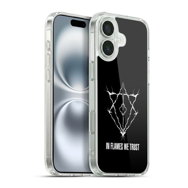 In Flames Metal Grunge Jesterhead Logo Soft Gel Case for Apple iPhone 16 Plus & MagSafe