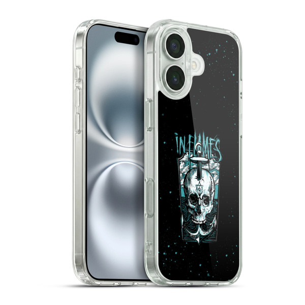 In Flames Metal Grunge Anchor Skull Soft Gel Case for Apple iPhone 16 Plus & MagSafe