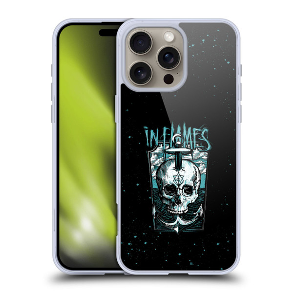 In Flames Metal Grunge Anchor Skull Soft Gel Case for Apple iPhone 16 Pro Max