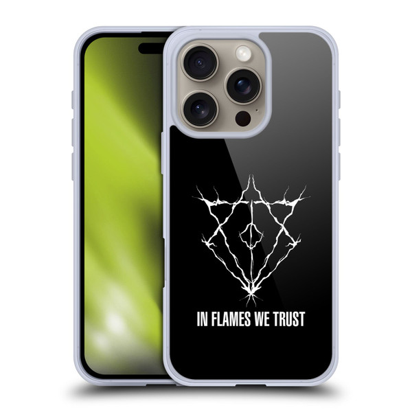 In Flames Metal Grunge Jesterhead Logo Soft Gel Case for Apple iPhone 16 Pro