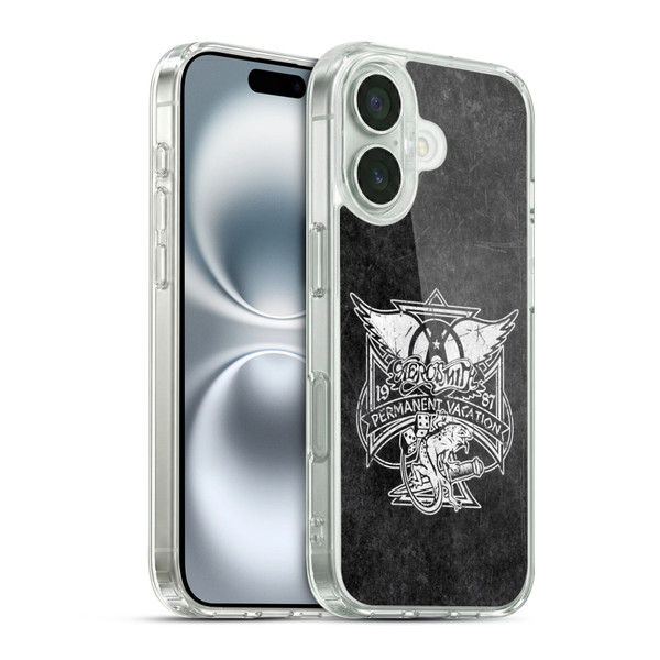 Aerosmith Black And White 1987 Permanent Vacation Soft Gel Case for Apple iPhone 16 & MagSafe