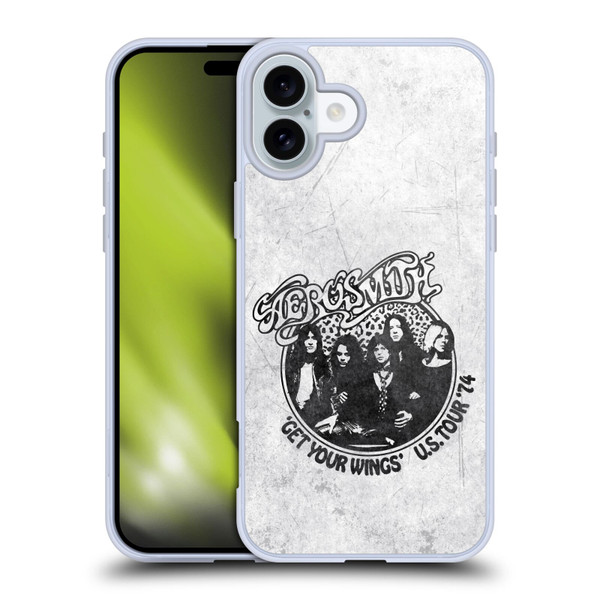 Aerosmith Black And White Get Your Wings US Tour Soft Gel Case for Apple iPhone 16 Plus