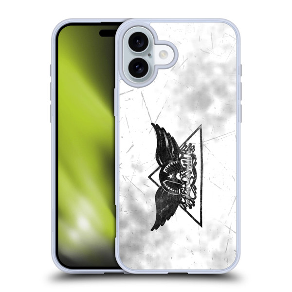 Aerosmith Black And White Triangle Winged Logo Soft Gel Case for Apple iPhone 16 Plus
