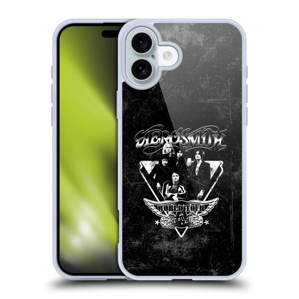 Aerosmith Black And White World Tour Soft Gel Case for Apple iPhone 16 Plus