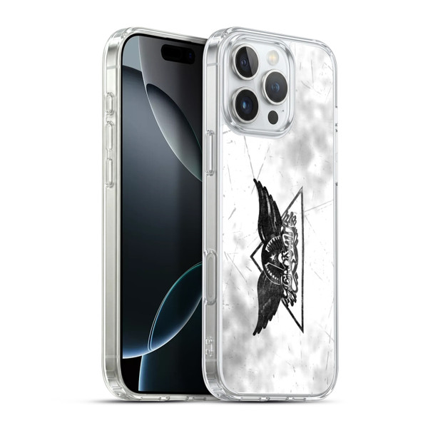 Aerosmith Black And White Triangle Winged Logo Soft Gel Case for Apple iPhone 16 Pro Max & MagSafe