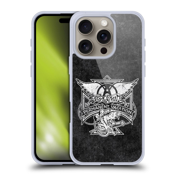 Aerosmith Black And White 1987 Permanent Vacation Soft Gel Case for Apple iPhone 16 Pro