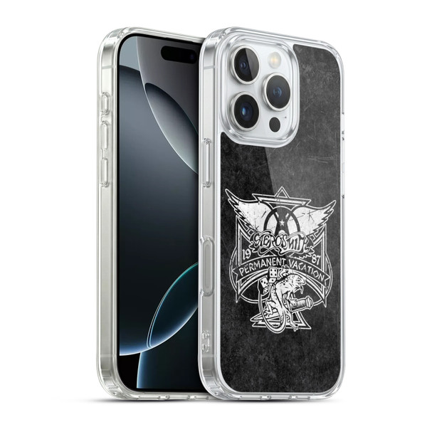 Aerosmith Black And White 1987 Permanent Vacation Soft Gel Case for Apple iPhone 16 Pro & MagSafe
