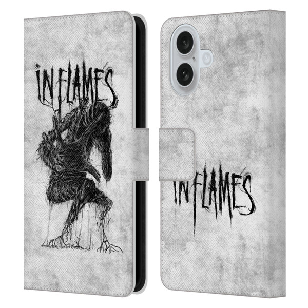 In Flames Metal Grunge Big Creature Leather Book Wallet Case Cover For Apple iPhone 16