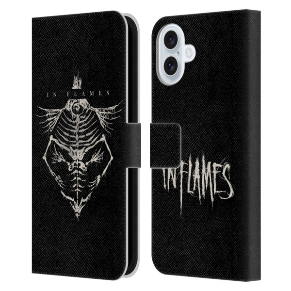 In Flames Metal Grunge Jesterhead Bones Leather Book Wallet Case Cover For Apple iPhone 16 Plus