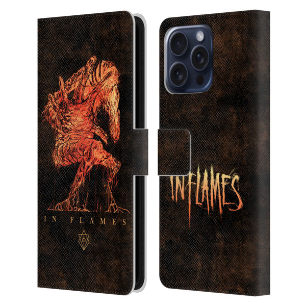 In Flames Metal Grunge Creature Leather Book Wallet Case Cover For Apple iPhone 16 Pro Max