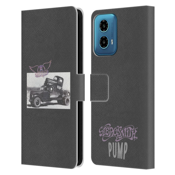 Aerosmith Black And White The Pump Leather Book Wallet Case Cover For Motorola Moto G34 5G