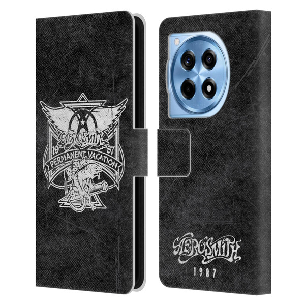 Aerosmith Black And White 1987 Permanent Vacation Leather Book Wallet Case Cover For OnePlus 12R