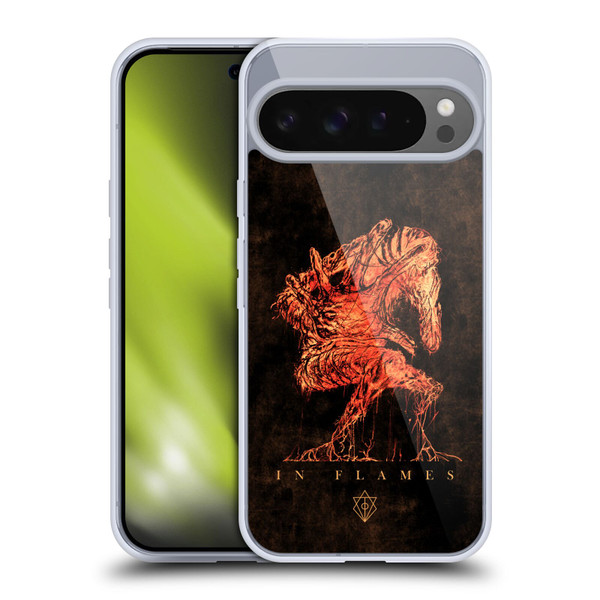 In Flames Metal Grunge Creature Soft Gel Case for Google Pixel 9 Pro XL
