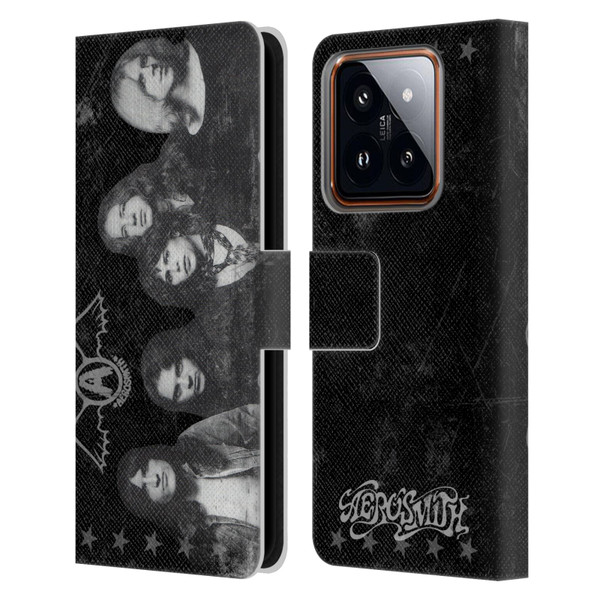 Aerosmith Black And White Vintage Photo Leather Book Wallet Case Cover For Xiaomi 14