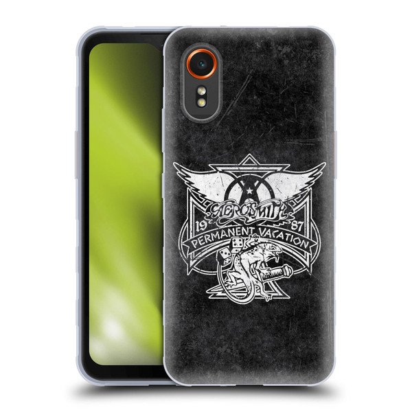 Aerosmith Black And White 1987 Permanent Vacation Soft Gel Case for Samsung Galaxy Xcover7 5G