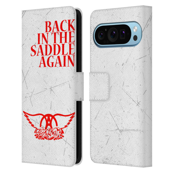 Aerosmith Classics Back In The Saddle Again Leather Book Wallet Case Cover For Google Pixel 9 / Pixel 9 Pro