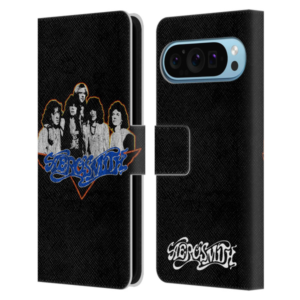 Aerosmith Classics Group Photo Vintage Leather Book Wallet Case Cover For Google Pixel 9 / Pixel 9 Pro