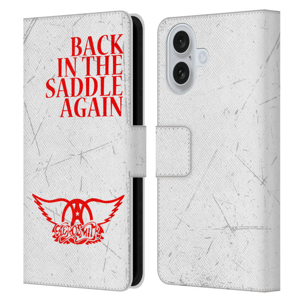 Aerosmith Classics Back In The Saddle Again Leather Book Wallet Case Cover For Apple iPhone 16
