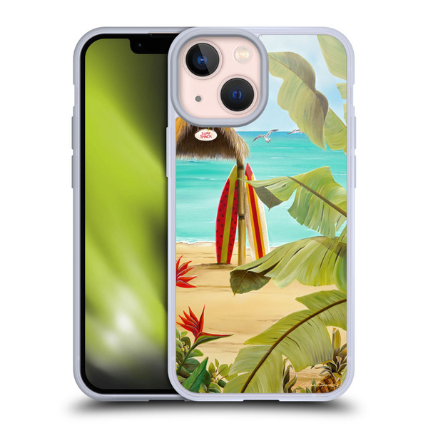 Lisa Sparling Birds And Nature Surf Shack Soft Gel Case for Apple iPhone 13 Mini